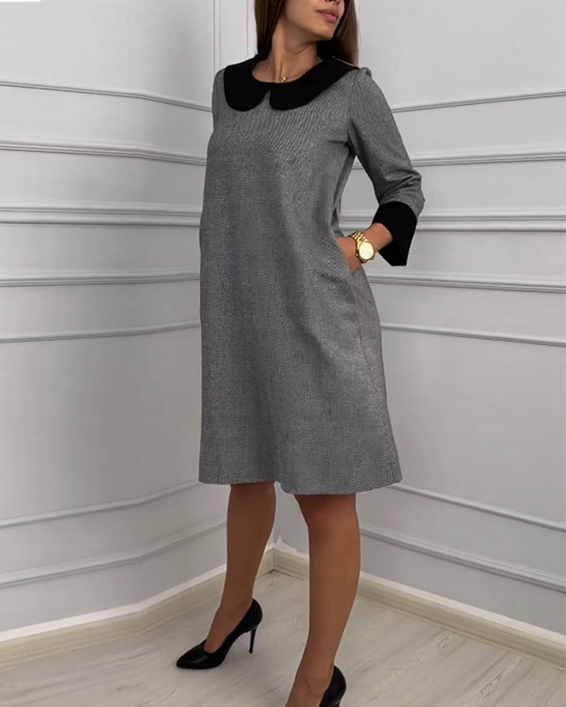 Robe pull tendance avec col Claudine