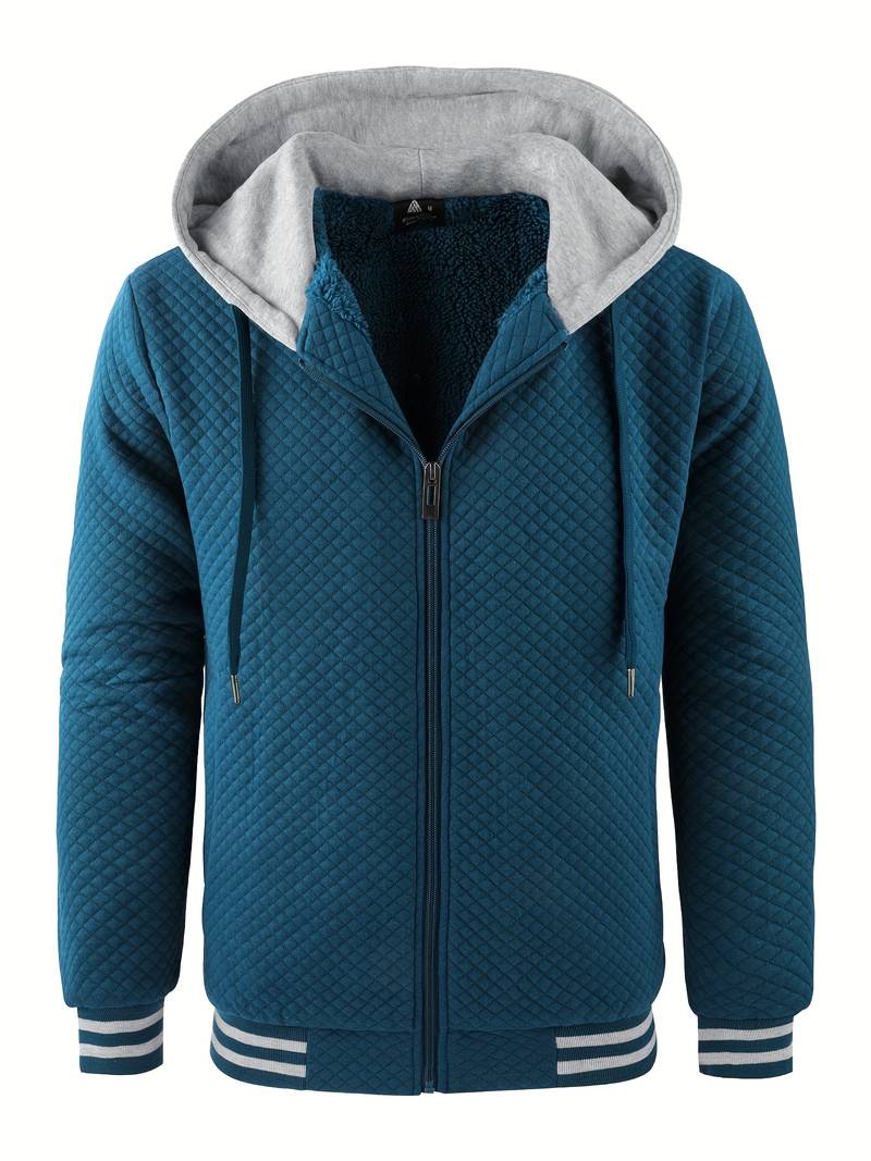 Pull polaire thermique à capuche pour homme