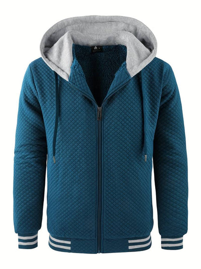 Pull polaire thermique à capuche pour homme