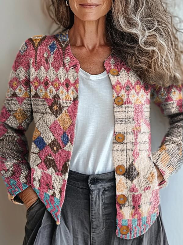 Boho Style Jacke Geometrisch Trendy - IdealeKleiden