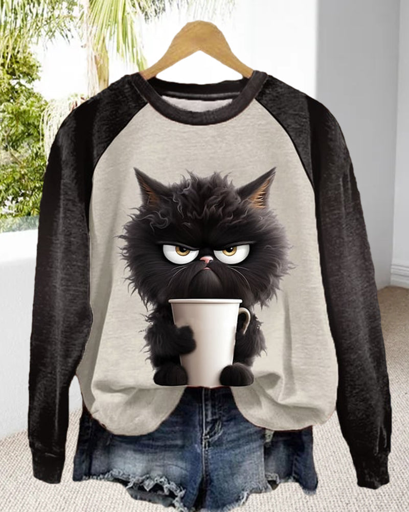 Katzen Sweatshirt Farbenfroh Trendy - IdealeKleiden