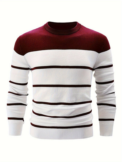 Pull rayé en coton, aspect élégant