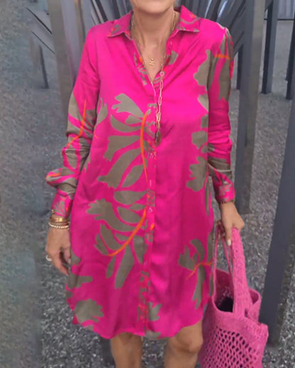 Robe élégante pour femme, col chemise