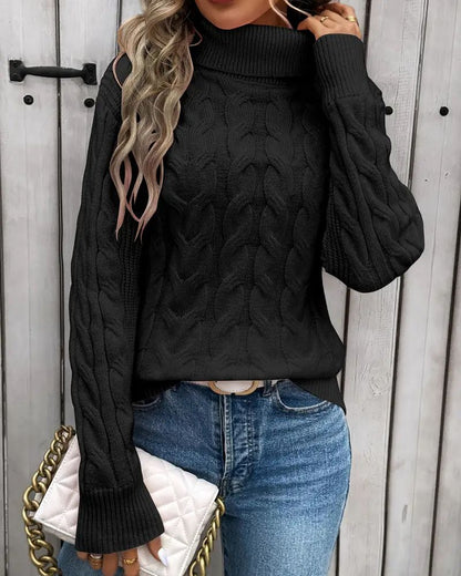 Pull moderne en maille torsadée à manches longues
