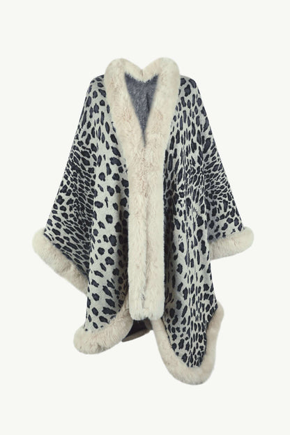 Poncho élégant motif léopard grande taille