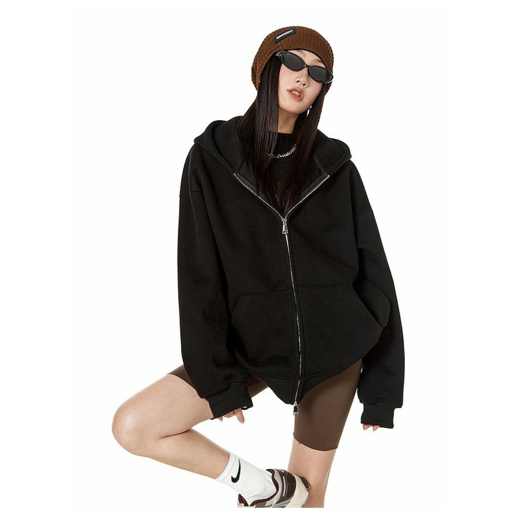 Sweat à capuche zippé moderne pour femme