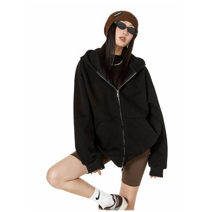 Sweat à capuche zippé moderne pour femme