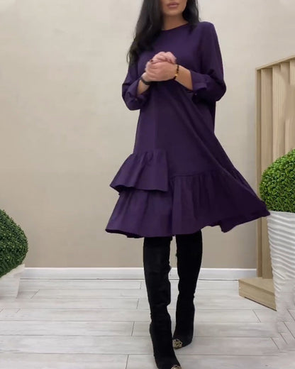 Robes élégantes | Longueur mi-mollet à volants