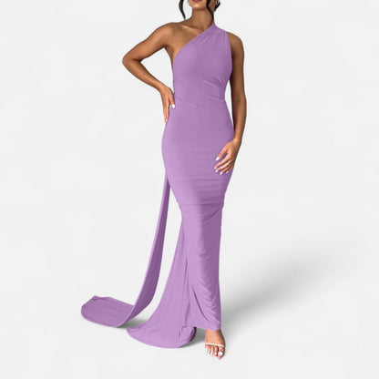 Robe longue femme, design élégant épaules dénudées