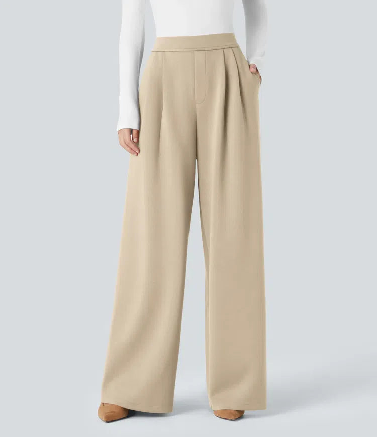 Pantalon élégant taille haute pour femme