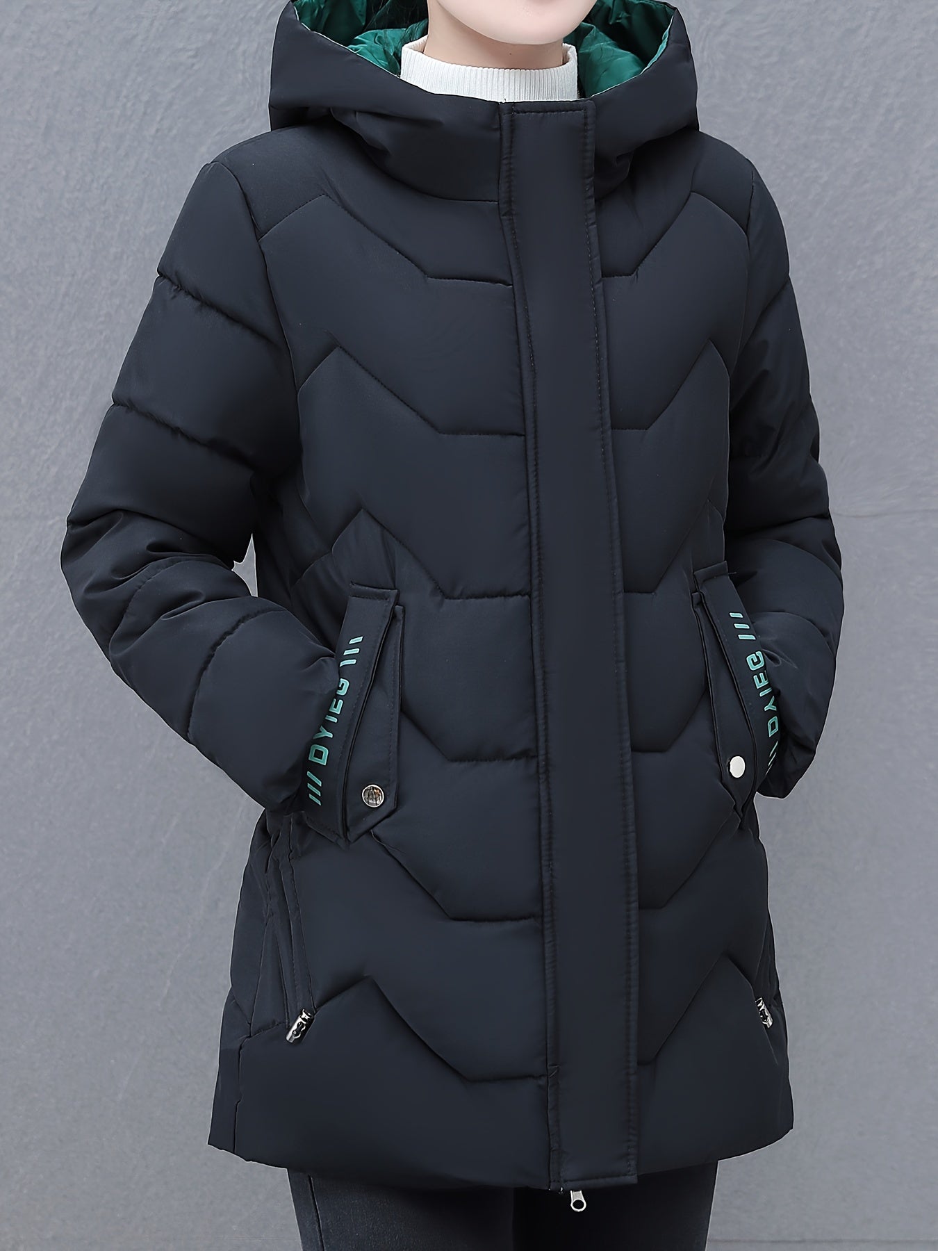 Doudoune longue à capuche chaude pour femme