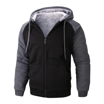 Sweat à capuche homme en polaire sherpa doublé chaud