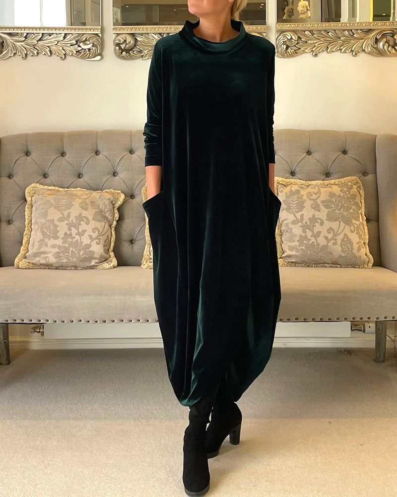 Robe tulipe élégante aspect velours