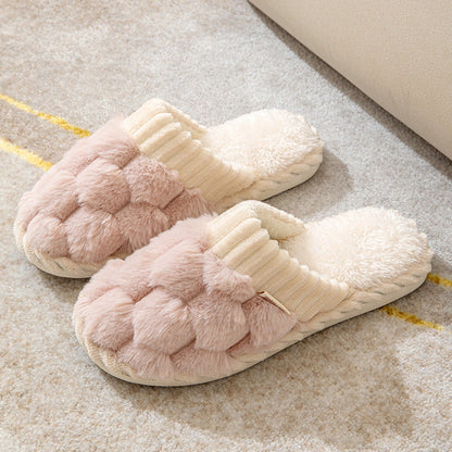 Chaussons confortables pour femmes, semelle intérieure en fourrure