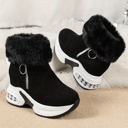 Bottes souples pour femmes doublées chaudement