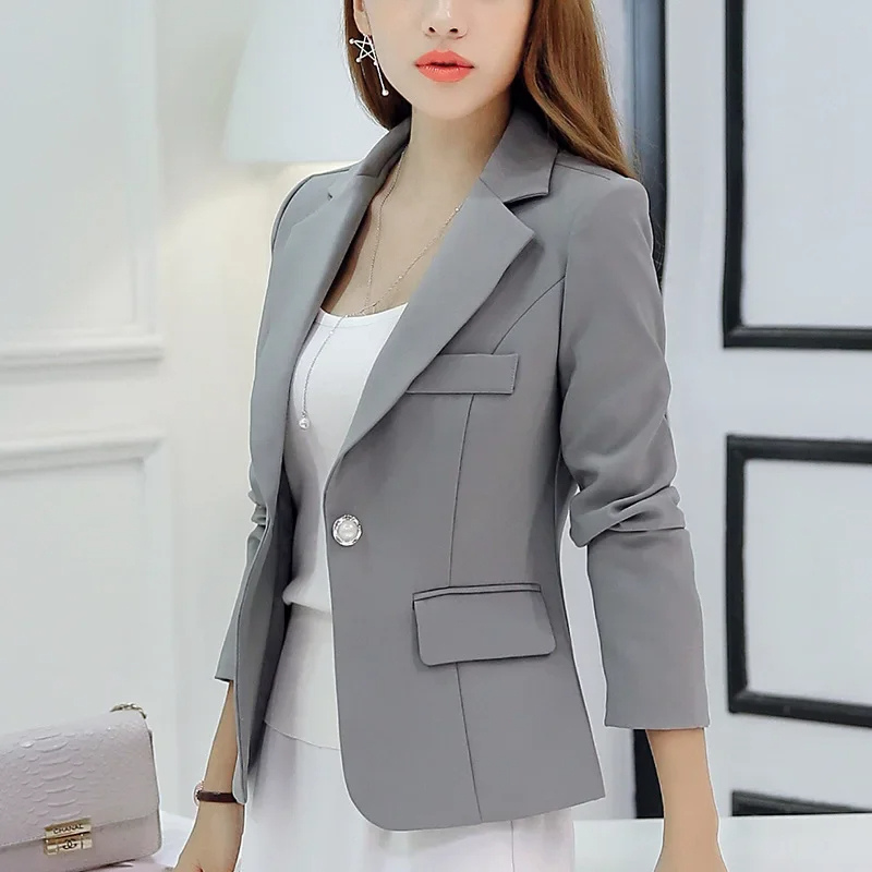 Frauen Blazer Taille Schlank Elegant Einreiher - IdealeKleiden