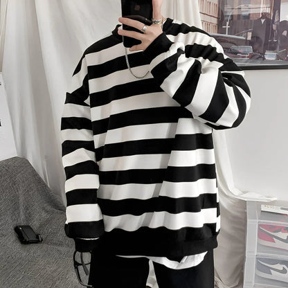Pull oversize homme à rayures
