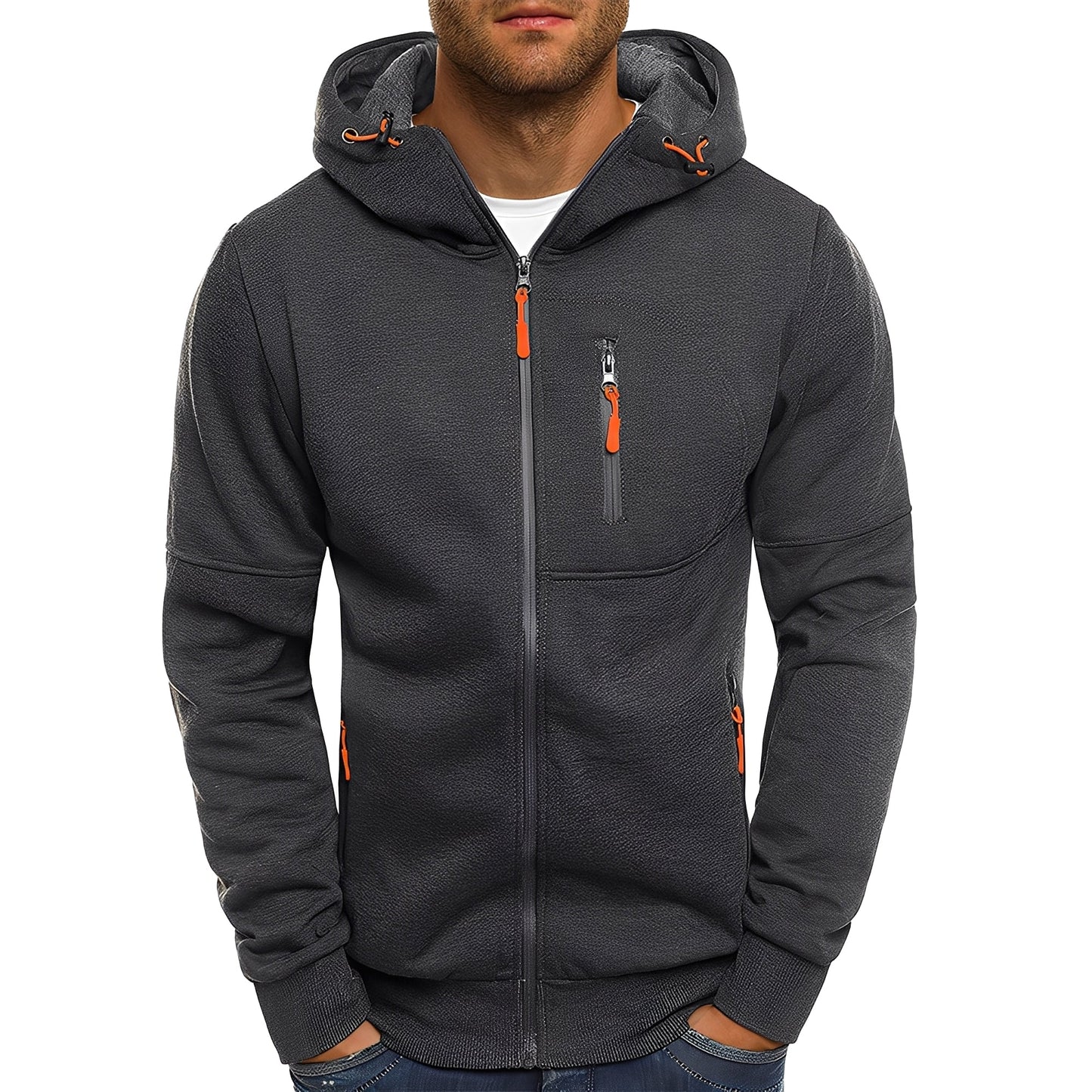 Veste stylée pour homme, moderne, à capuche