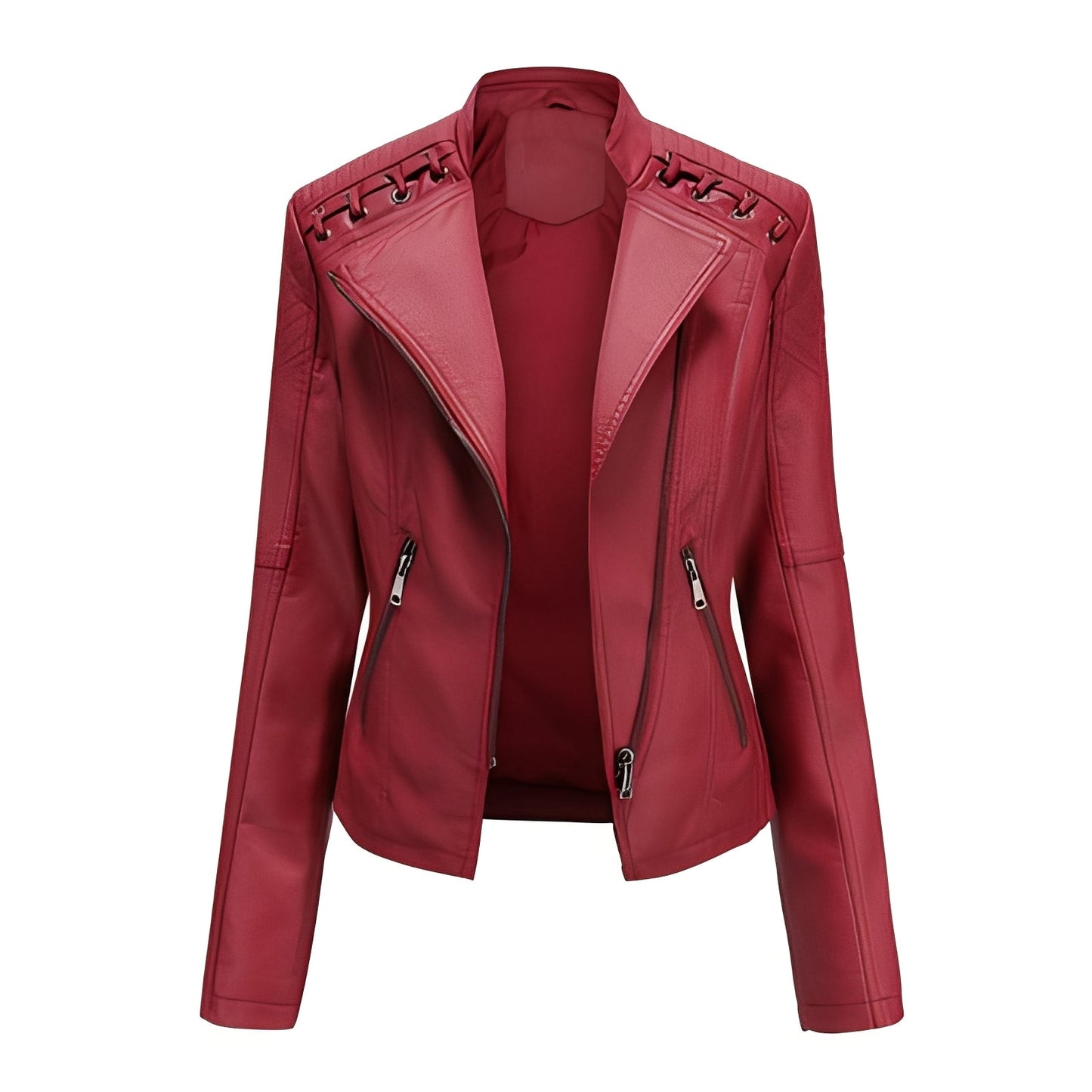Veste en cuir courte et élégante pour femme