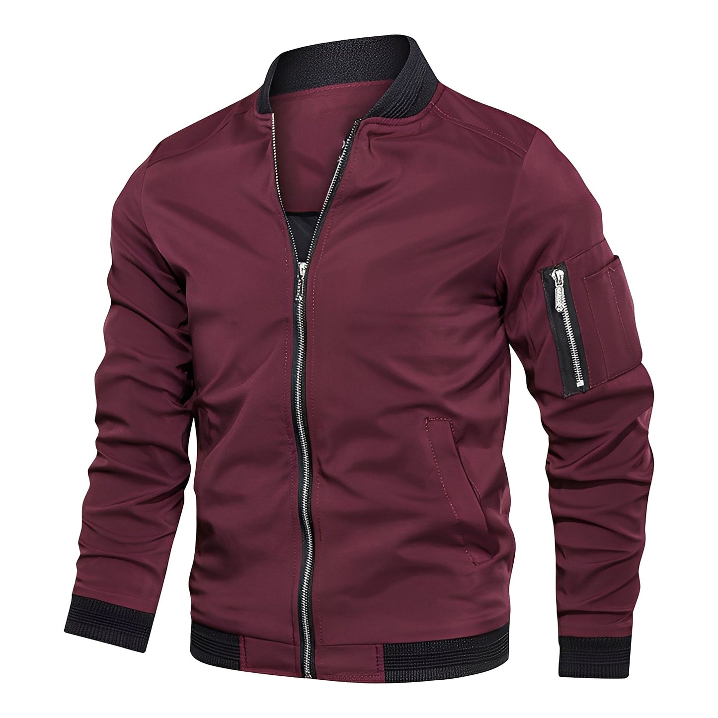 Bomber en cuir pour homme, sportif et moderne