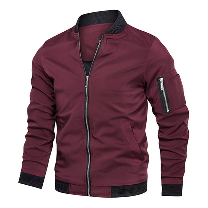 Bomber en cuir pour homme, sportif et moderne
