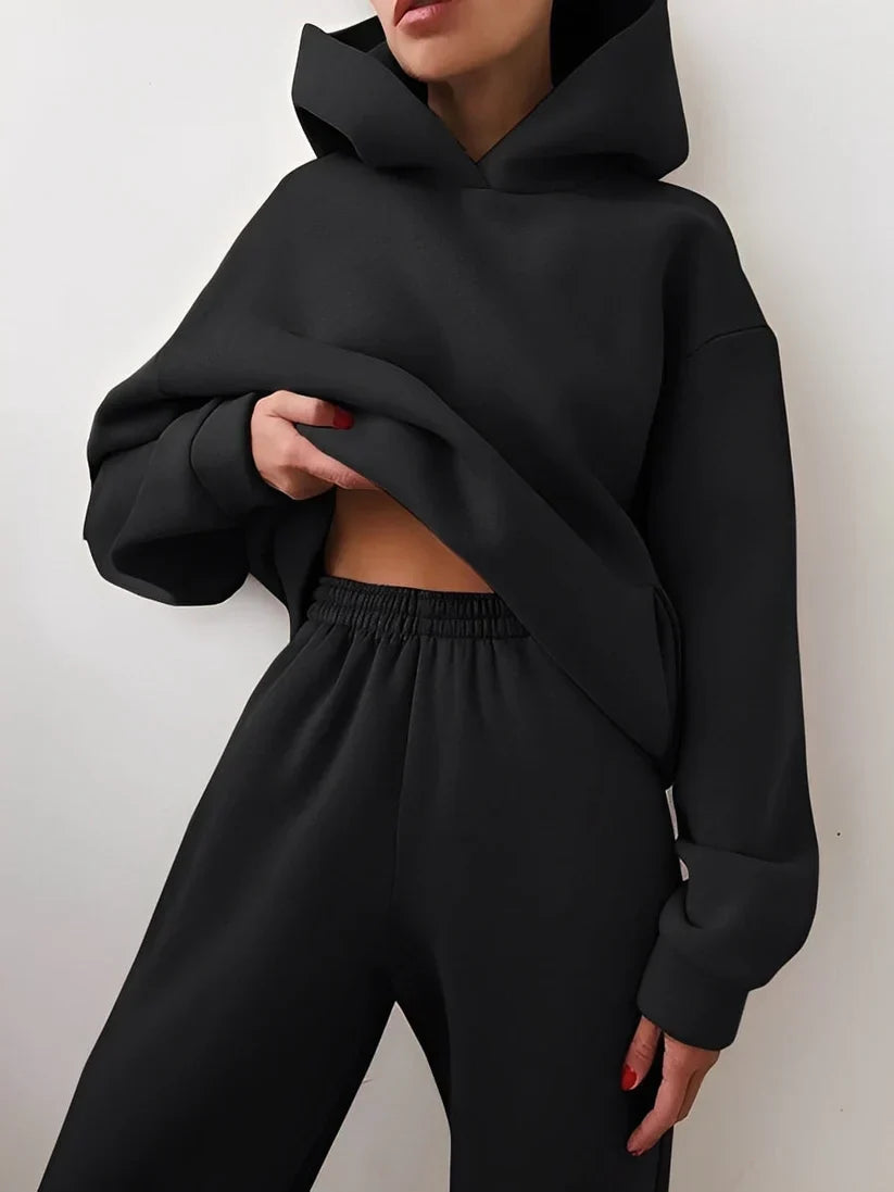 Ensemble de jogging pour femme à capuche, coloris pastel doux