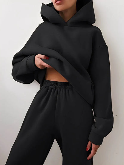 Ensemble de jogging pour femme à capuche, coloris pastel doux