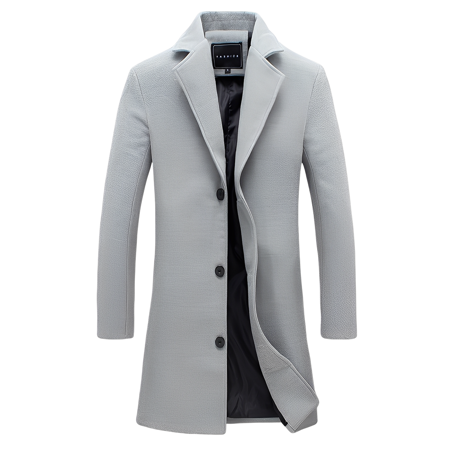 Manteau d'hiver élégant pour homme en laine noire