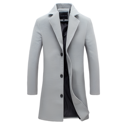 Manteau d'hiver élégant pour homme en laine noire