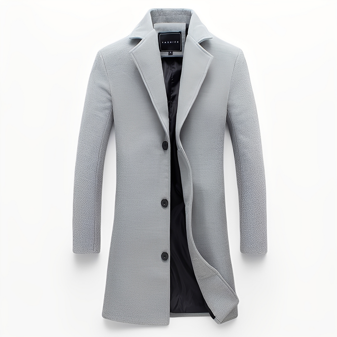 Manteau élégant en laine noire pour homme