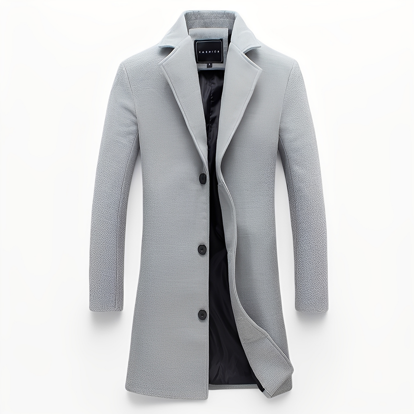 Manteau élégant en laine noire pour homme