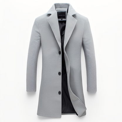 Manteau élégant en laine noire pour homme