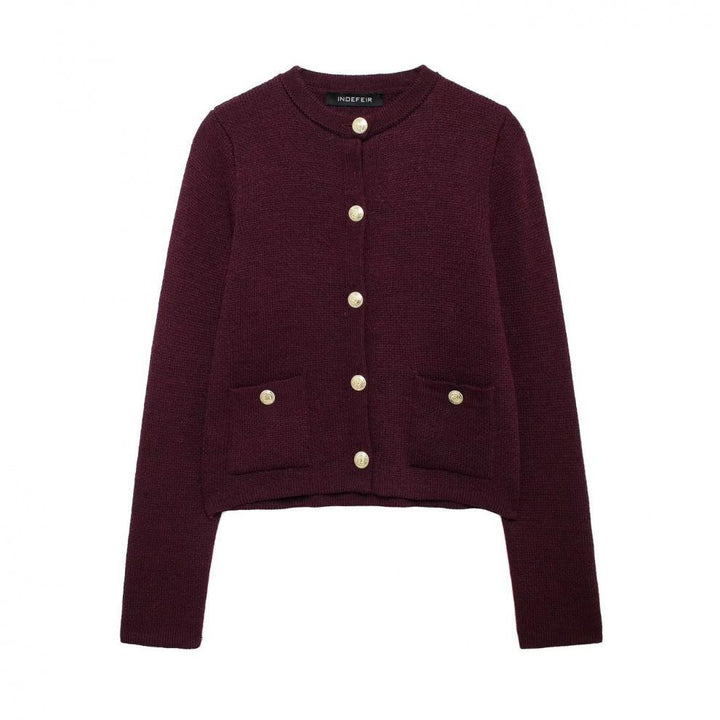 Cardigan chic pour femme avec boutons dorés