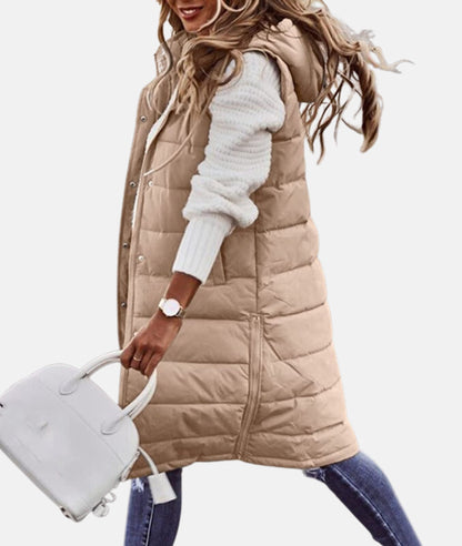 Manteau d'hiver long pour femme à capuche