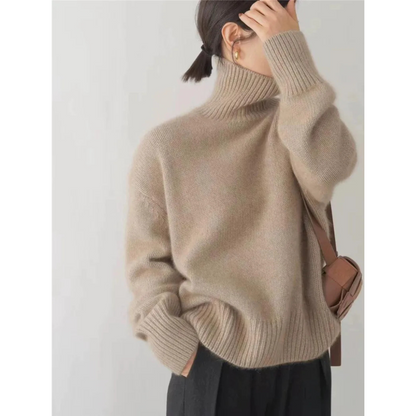 Sweat-shirt col roulé chaud femme