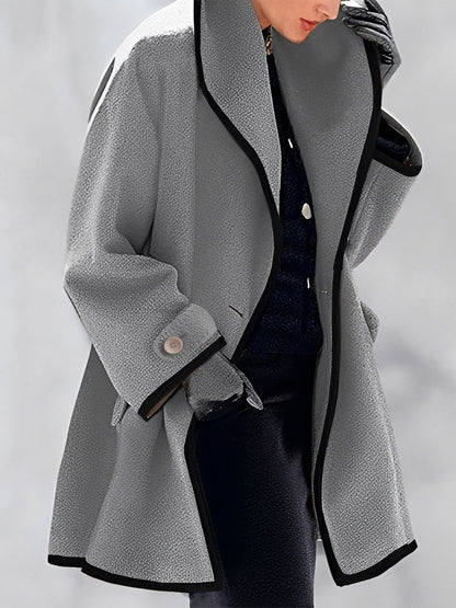 Manteau de laine élégant pour femme, coupe classique longue