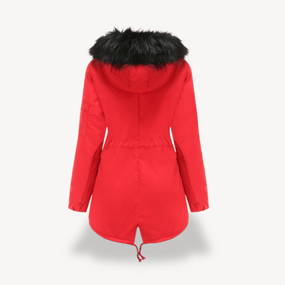 Damen Kunstfell Parka Winterjacke - IdealeKleiden