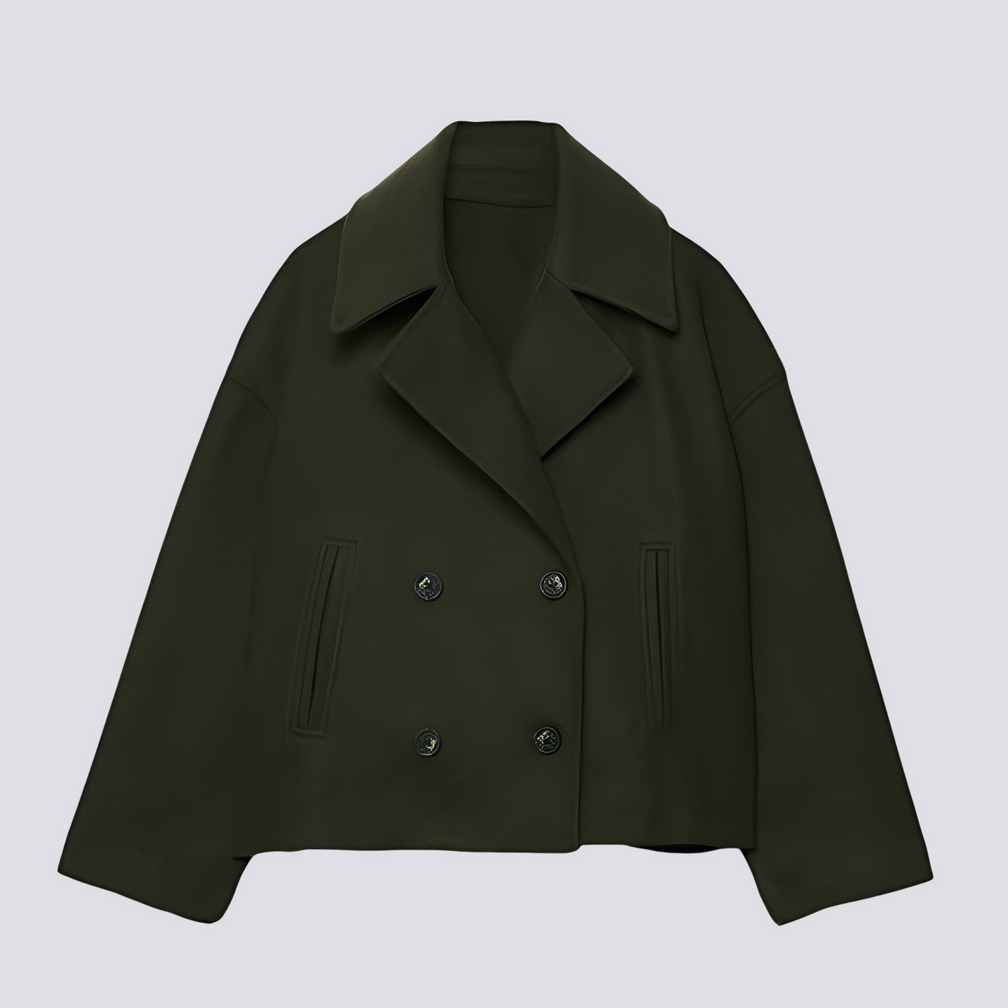 Veste en laine courte élégante pour femme avec revers