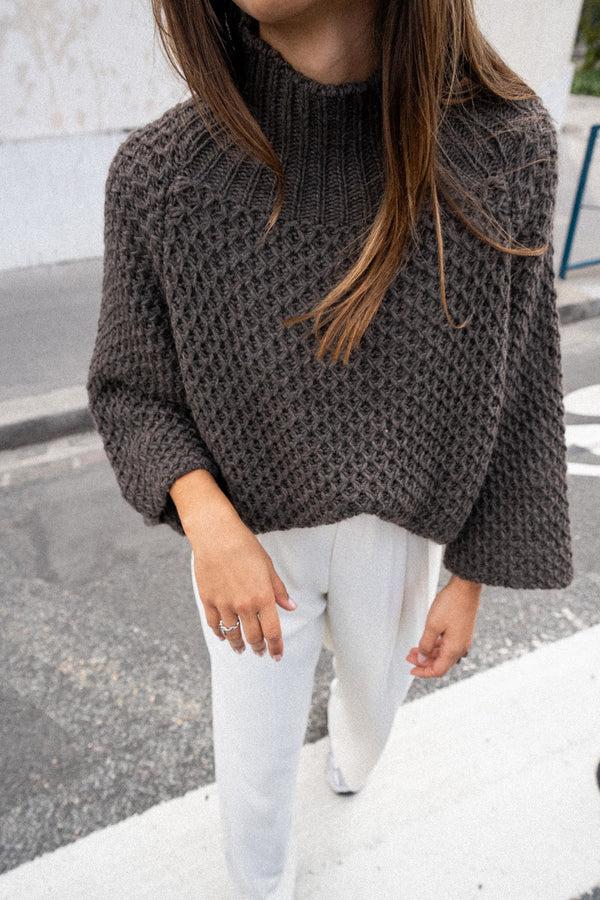 Kuscheliger Braun Pullover Kaschmir Weich Winter - IdealeKleiden