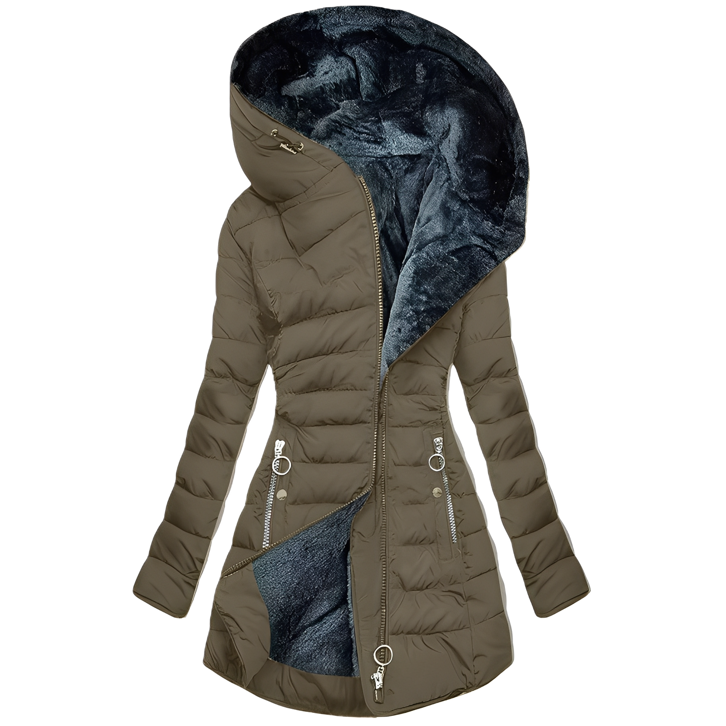 Robe d'hiver chaude pour femme, manteau en peluche à capuche