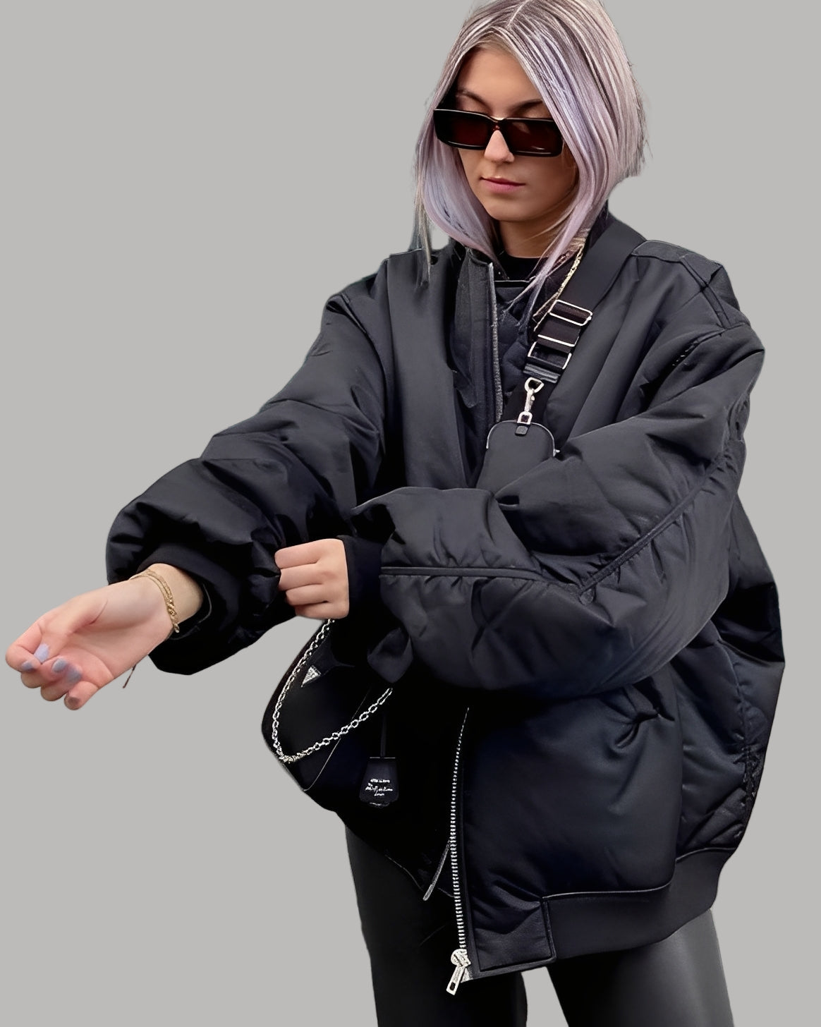 Blouson Bomber Femme Moderne Style Oversize