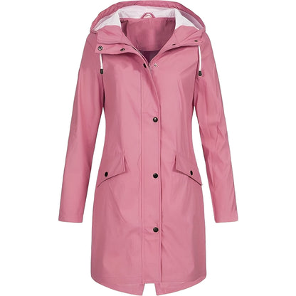 Manteau long pratique pour femme, résistant à l'eau