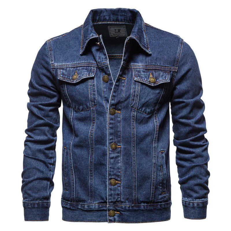 Veste trucker classique en jean bleu pour homme