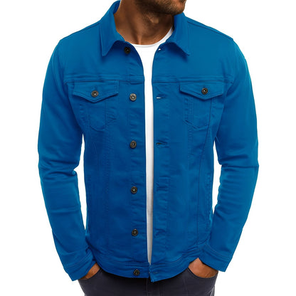 Veste en jean moderne pour homme avec poches