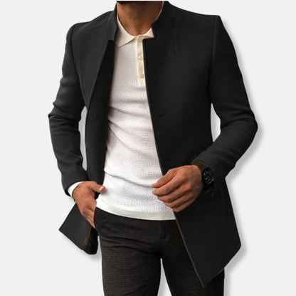 Robe slim en mélange de laine, col ras du cou, longueur hanches