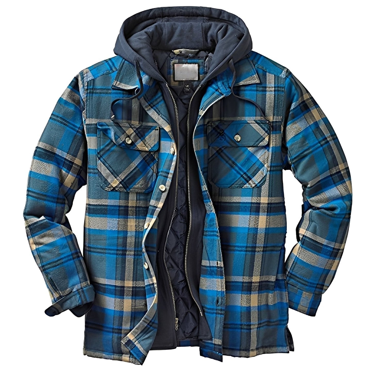 Veste en flanelle pour homme, motif à carreaux, style décontracté