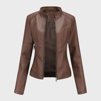 Blouson en cuir décontracté tendance