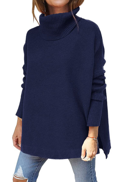 Pull-over chaud pour femmes à col roulé en laine
