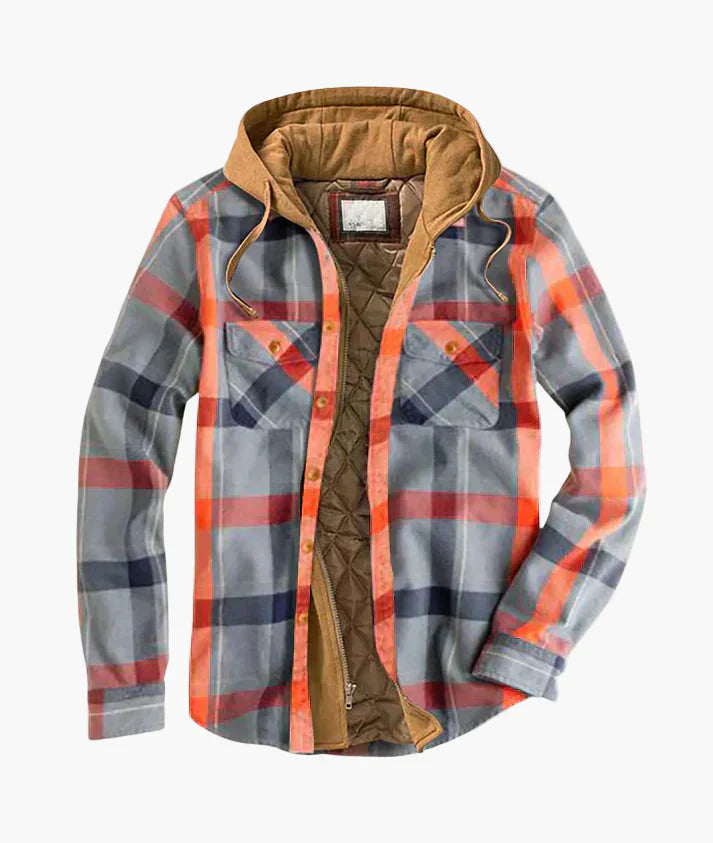 Veste Homme à Carreaux en Flanelle à Capuche - Style Hiver Moderne