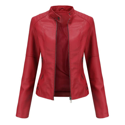 Veste en cuir femme coupe cintrée élégante